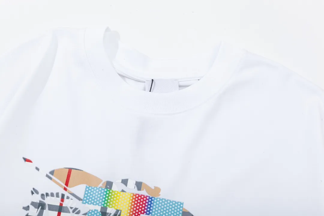 BURBERRY Logo Classic Retro Same Style T 260 Versatile : White Size：XS~L
